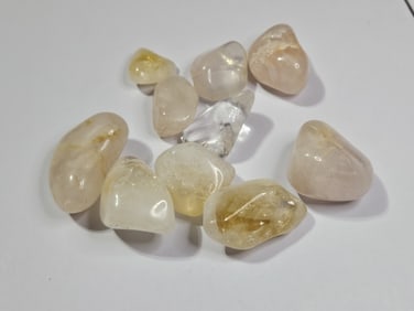 123.55 grams Natural Tumbled Rose Quartz-Citrine