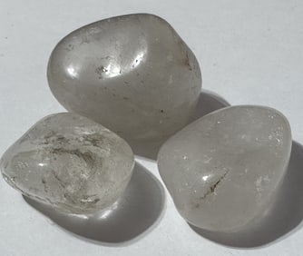 Lot of (3) Natural Tumbled Cyrstal Stones