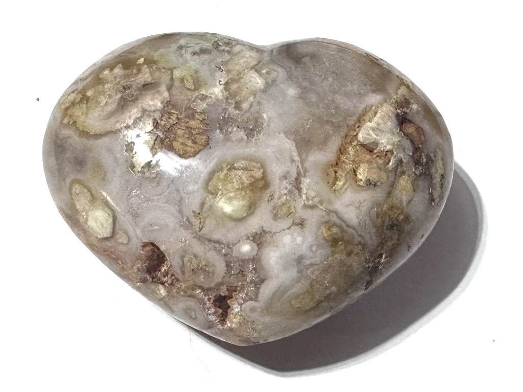 113.32 Large Flower Agate Hert Shape w/ Geode (1 of 6)