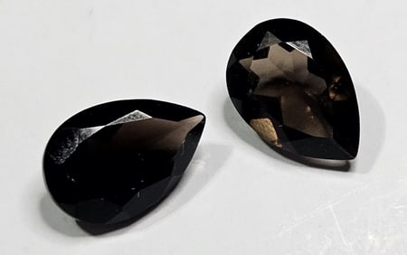 5 tcw. Natural Pear Shape Smokey Topaz Gems
