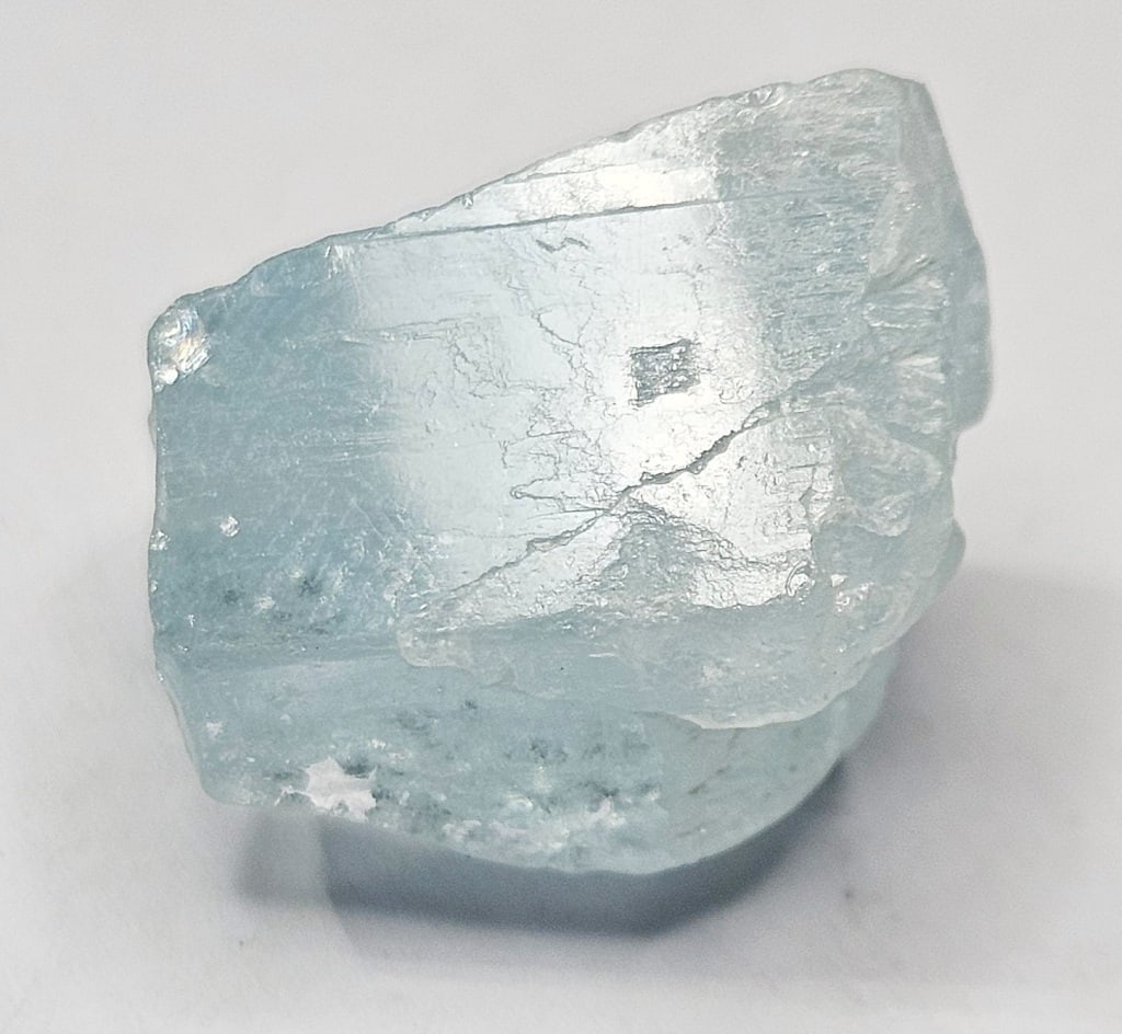 27.55 ct. Gem Grade Large Rough Aqua Marine Gemmy: Item is the exact item in the image - Bidder is responsible for all value and grade determination -
