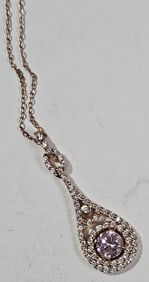 4.22 grams - Sterling Silver Vermeil CZ Necklace