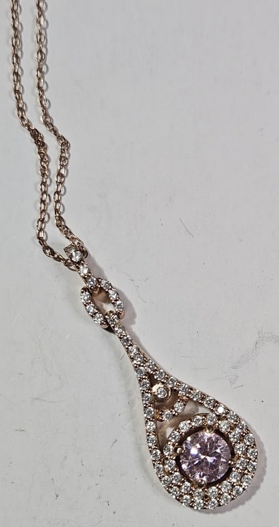 4.22 grams - Sterling Silver Vermeil CZ Necklace: Item is the exact item in the image - Bidder is responsible for all value and grade determination - Please review all terms prior to placing any bids - All bids are anagreementtoallterms-Noexceptions