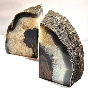 Natural Banded Agate Bookends Pair Brazil