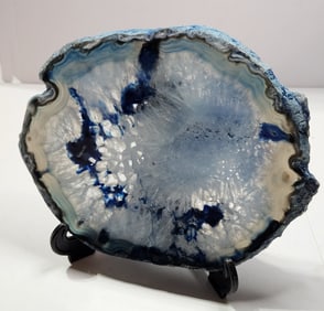 Crystal Blue Dyed Agate Slab -
