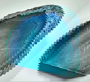 Banded Blue Dyed Agate Stand Up Specimen