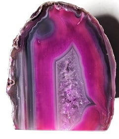 Purple Dyed Agate Stand Up w/ Geode Specimen