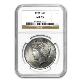 1924 MS 63 NGC OR PCGS Peace Silver Dollar