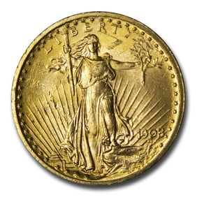 1908 NM $20 Gold Saint Gaudens Coin