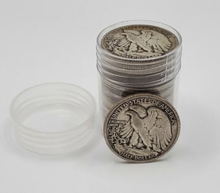(20) Random Date Walking Liberty Halves in Roll