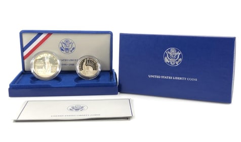 1986 2 Coin Statue of Liberty Proof Set