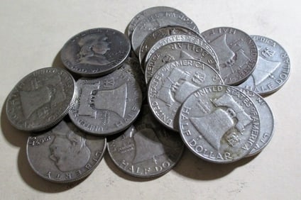 (20) Random Date/Grade Franklin Half Dollars