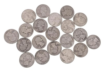 (20) Random Date 90% Silver Washington Quarters