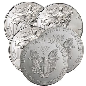 (5) Random Mixed Date US Silver Eagles -1oz.