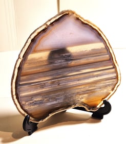 Excellent Natural Rootbeer Color Banded Agate Slab