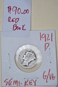 1921 D Semi Key Date Mercury Dime- $90 CPG
