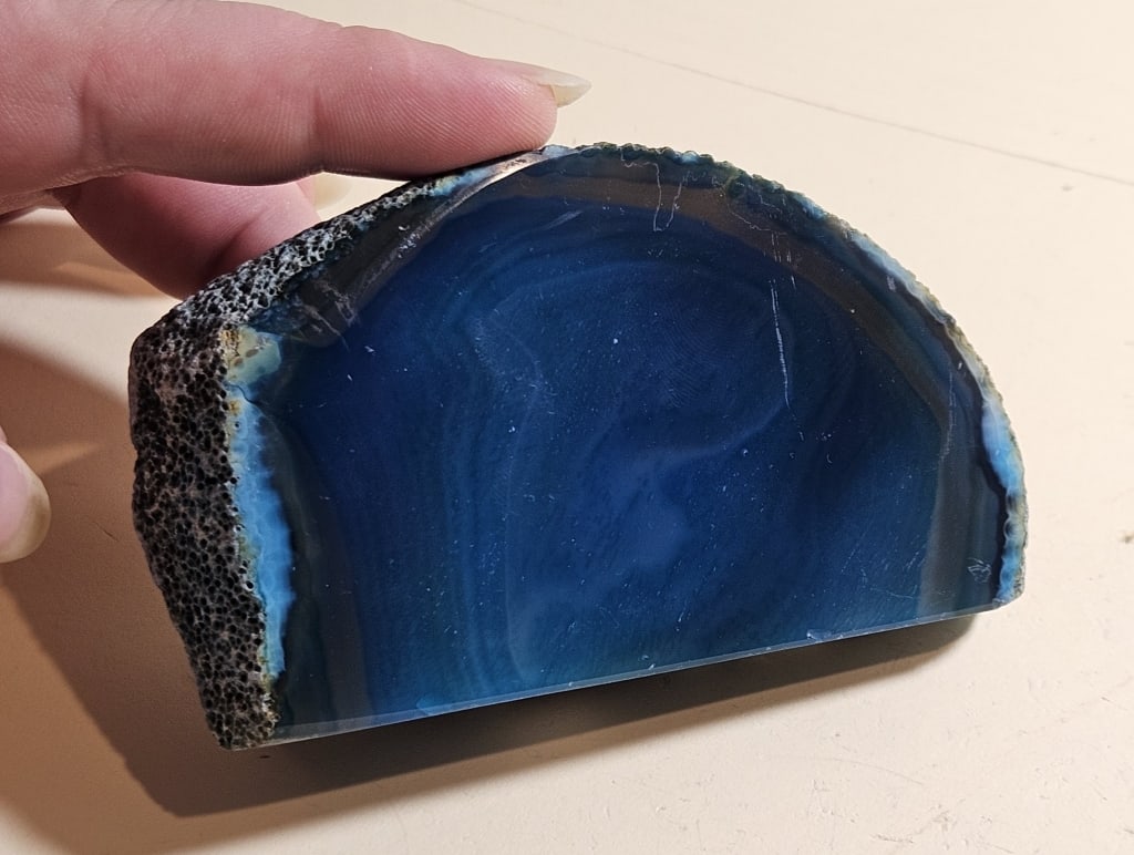 Dyed Blue Agate Stand Up End - Specimen (1 of 6)