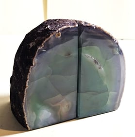 Nice Green Agate Bookend Pair -