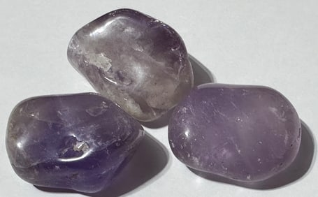 Lot of (3) Tumbled Natural Amethyst Stone