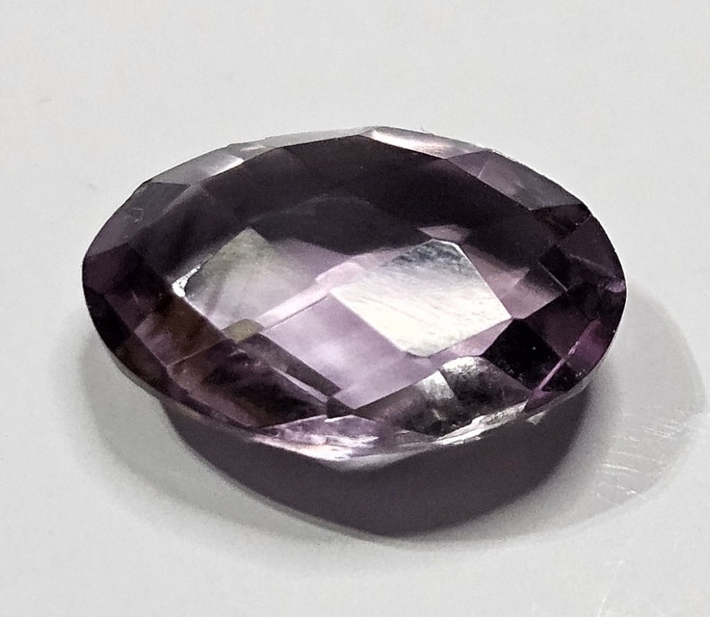 4.60 ct. Natural Amethyst Gem - Checkerboard Cut: Item is the exact item in the image- Bidder is responsible for all value and grade determination -
