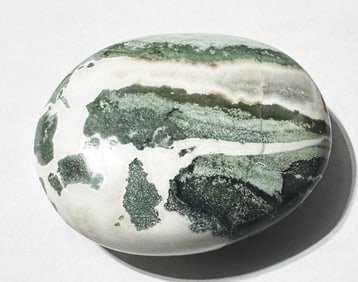 67.38 Gram  Green Zebra Jasper Palm Stone