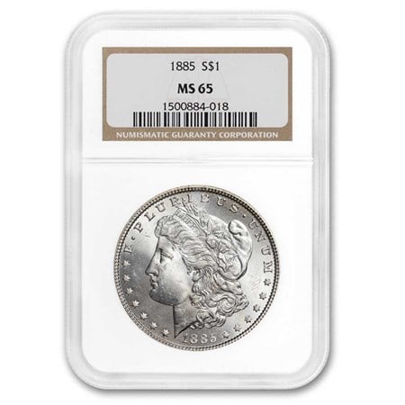 1885 P MS 65 NGC Morgan Silver Dollar: Items are as shown in image - grade and date are exact- Due to the fact that we have multiples of these items -Winning bidder may not receive exact serial numbers shown in 