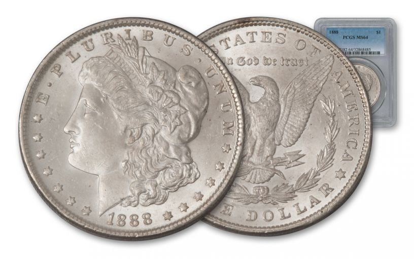 1888 P MS 64 PCGS Morgan Silver Dollar: Items are as shown in image - grade and date are exact- Due to the fact that we have multiples of these items -Winning bidder may not receive exact serial numbers shown in 