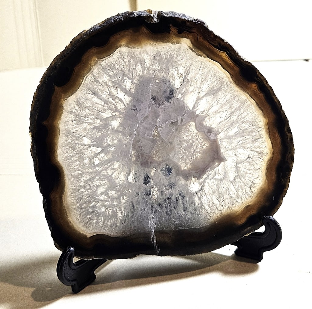 Natural Banded Agate Slab w/ Fabulous Crystal Mid (1 of 4)