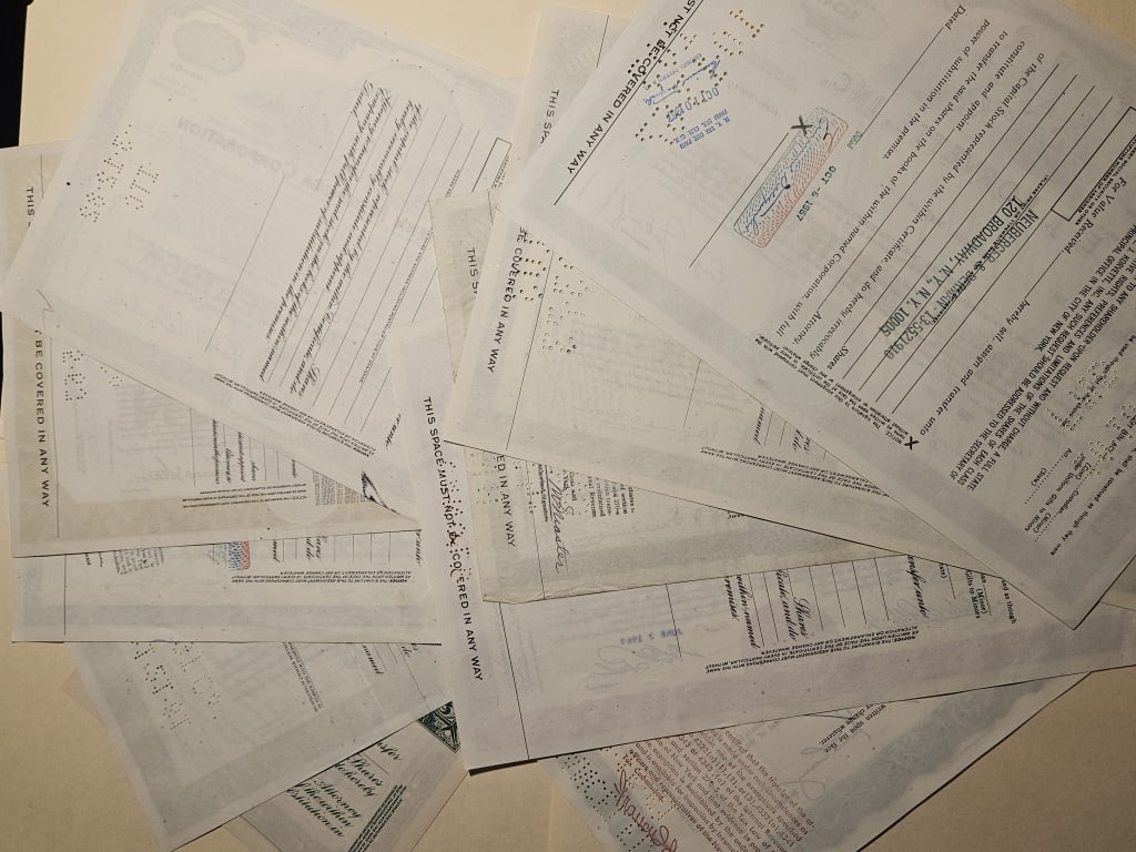 (10) Assorted Stock Certificates Vintage - 2