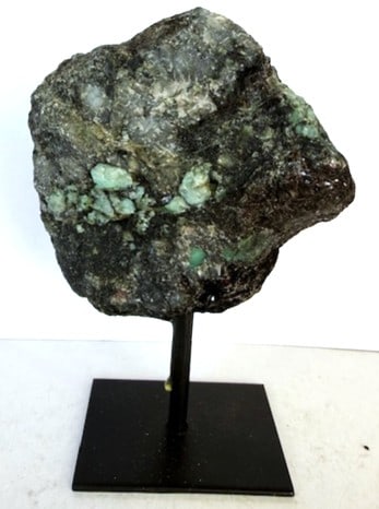 Natural Rough Freeform Emerald on Metal Stand (1 of 8)