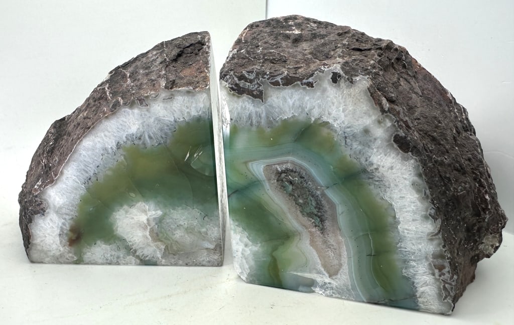 Banded Green Agate Bookends (1 of 7)