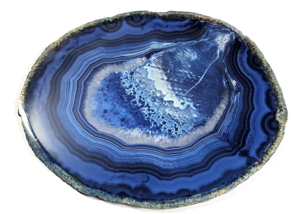 Blue Dyed Agate Slab - 3