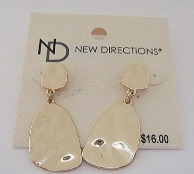 New Direction Gold Tone Earrings-$16 Retail: Item is from a recent department store closure - New on display retail board or box- If no box or tags items are from same retail venue but would have been display models -