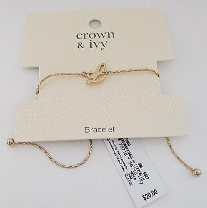 Crown & Ivy Gold Tone Bracelet - $20 Retail -: Item is from a recent department store closure - New on display retail board or box- If no box or tags items are from same retail venue but would have been display models -