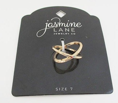 Jasmine Lane Gold Tone Ring: Item is from a recent department store closure - New on display retail board or box- If no box or tags items are from same retail venue but would have been display models -