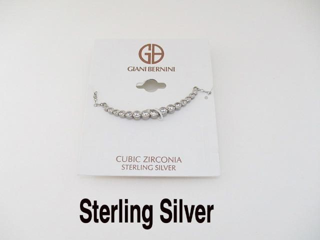 Giani Benini Sterling Silver Necklace w/CZ -$90 R: Item is from a recent department store closure - New on display retail board or box- If no box or tags items are from same retail venue but would have been display models -