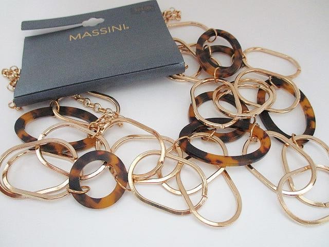 Massini Designer Fashion Necklace: Item is from a recent department store closure - New on display retail board or box- If no box or tags items are from same retail venue but would have been display models -