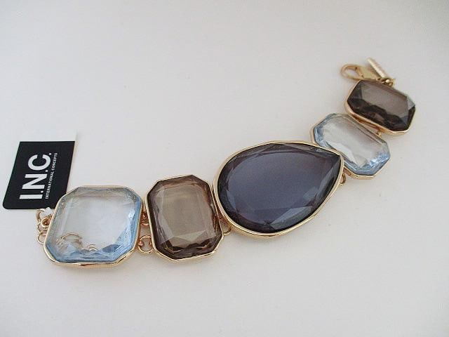 Fashion Bracelet Gold Tone - Faux Stones: Item is from a recent department store closure - New on display retail board or box- If no box or tags items are from same retail venue but would have been display models -