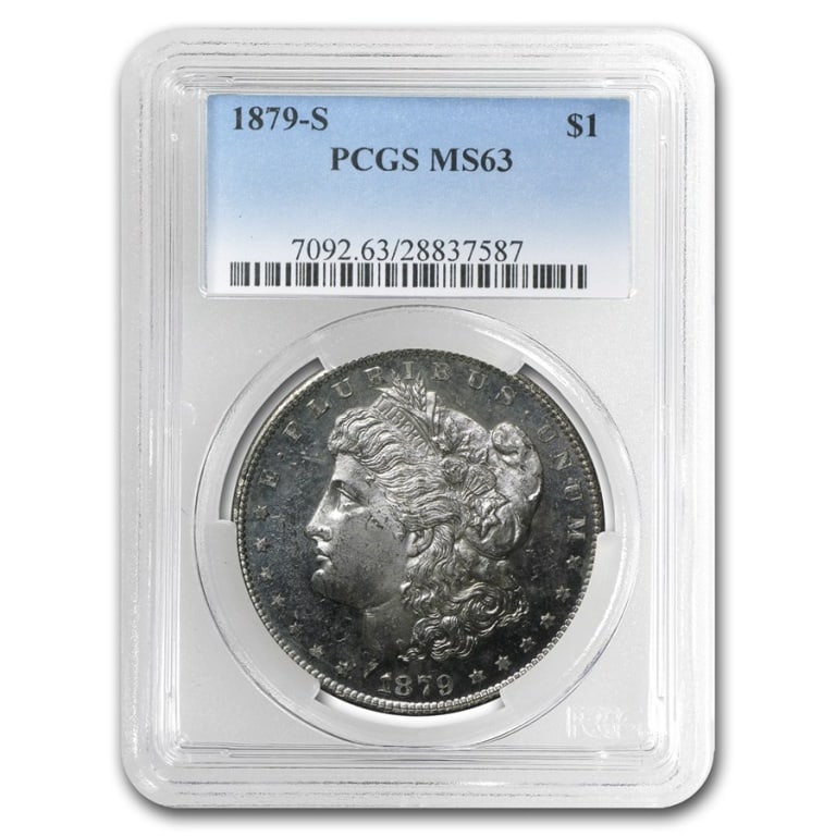 1879 S MS 63 PCGS or NGC Morgan Silver Dollar: Items are as shown in image - grade and date are exact- Due to the fact that we have multiples of these items -Winning bidder may not receive exact serial numbers shown in 