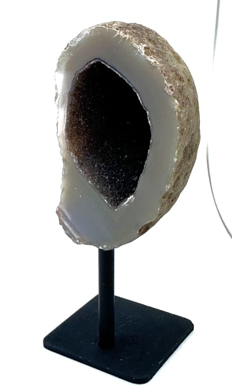 Agate Geode w/ Druzy Center on Stand (1 of 3)