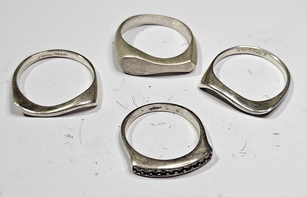 Group of 4 Sterling Silver Rings- 13.05 grams (1 of 3)