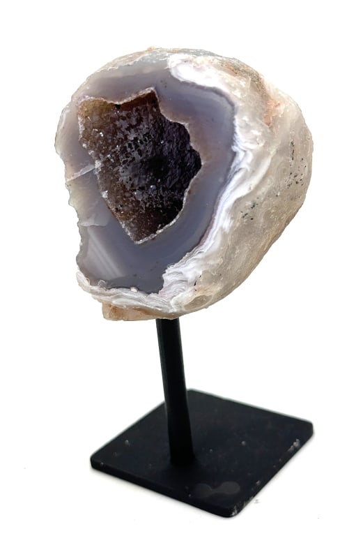 Natural Agate Geode on Stand w/ Druzy Center (1 of 3)