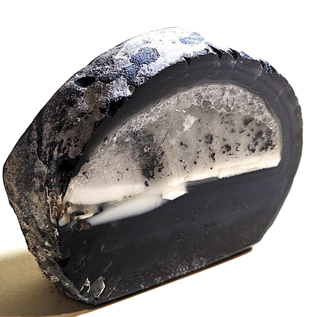 Fine Banded Agate Stand Up End Specimen: Item is the exact item in the image - Items have all natural features, characteristics, natural compositional degradation. Bidder is responsible for all value and grade determination - Please