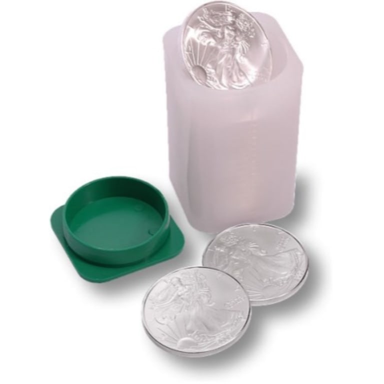 Roll of (20) Random Date US Silver Eagles: Item is as shown in the image - Bidder is responsible for all grade and value determination - Please review the entire terms and conditions prior to placing any bids. All terms apply to