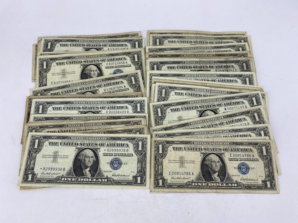 (30) Random Date $1 Silver Certificates: Items will be mixed and random to our stock on hand - Image shpws approximate grade and is stock image -