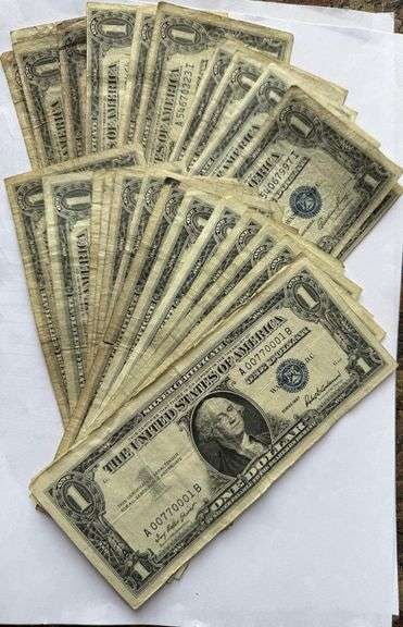 (30) Random Date $1 Silver Certificates: Items will be mixed and random to our stock on hand - Image shpws approximate grade and is stock image -
