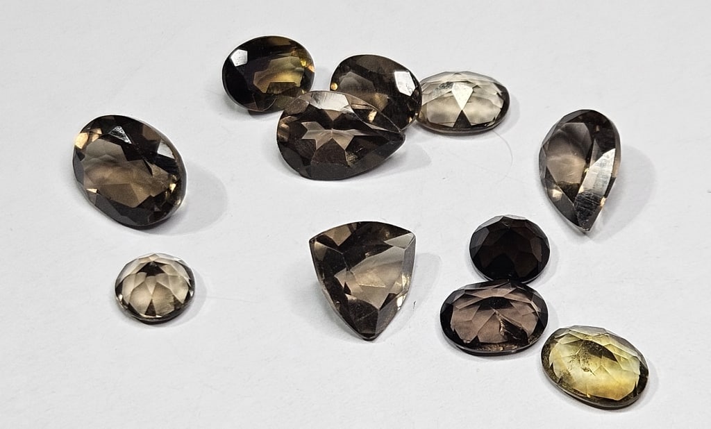 15.55 tcw. Natural Smoky Quartz Gem Parcel: Items are as described in the tile - Please use the image to verify the item - Please review the entire terms and conditions prior to placing any bids- All sales final -