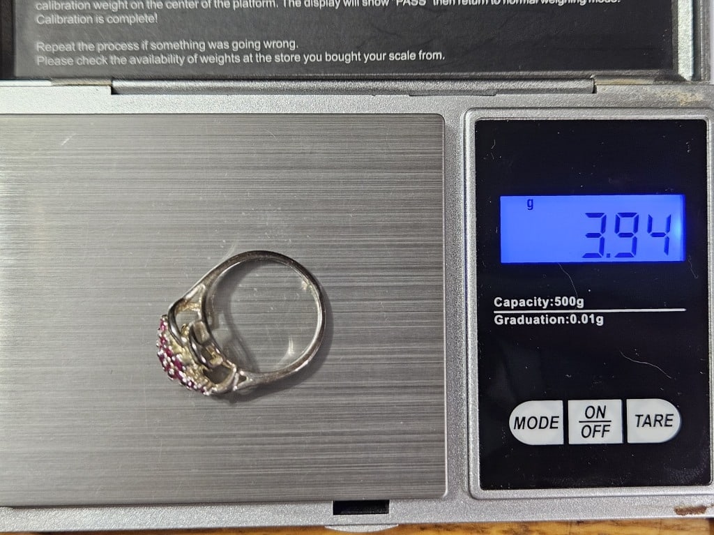 Sterling Silver w/ Natural Ruby Gemstones Ring - 3