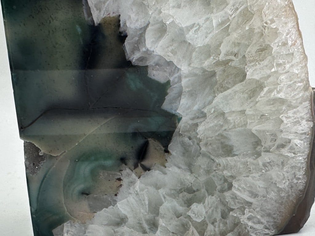 Fine Green Agate Geode Polished End - 2