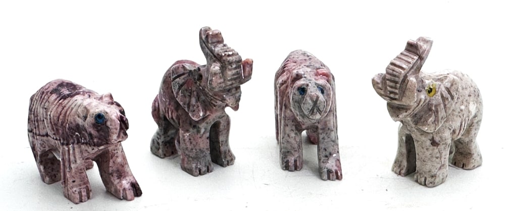 (4) Peruvian Soapstone Carved Animals (1 of 2)